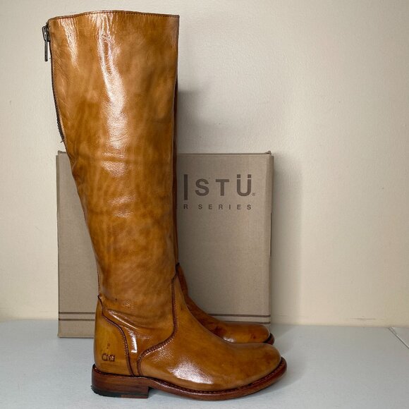 BED STU Tess Distressed Tan Leather Tall Riding Boots BEDSTU Size 8 - Picture 3 of 16